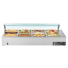 VEVOR Commercial Food Warmer 12-Pan 1700W Buffet Bain Marie with Glass Cover