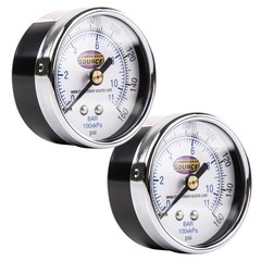 0-160 PSI Air Pressure Gauge 1/4″ NPT Center Back Mount CBM 2″ Face 2 Pack