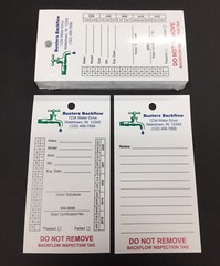 Backflow Inspection Tags – Custom Print – Waterproof – UV Resistant (Pkg of 100)