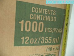 QTY=1000: DART 12J12 12 oz Foam Cup 041594542958