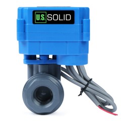 U.S. Solid Motorized Ball Valve 1/2 inch UPVC 9-24V AC/DC