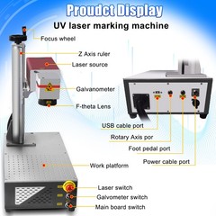 10W UV Laser Marking Machine Engraver Marker For Glass Wood Metal PVC S&A
