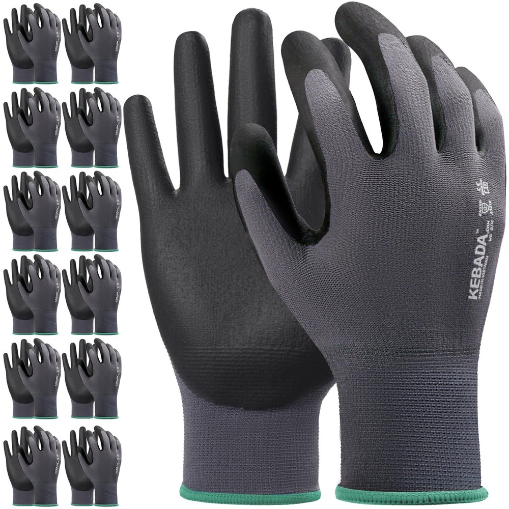 Work Gloves for Men and Women, Foam Nitrile Coated Safety Gloves with Grip, I…