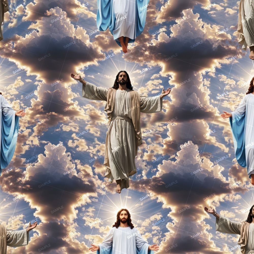 Jesus In The Clouds – 16″ x 48″ Hydrographic Film Hydro Dipping