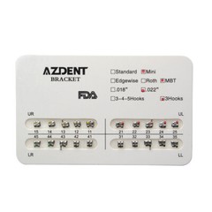 AZDENT Dental Ortho MINI Self-Ligating Brackets Brace 0.022″-Roth/ MBT Hooks 345