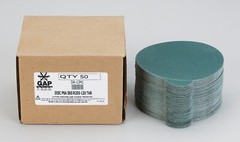 DA-1341 5″ dia. No hole, PSA tabbed disc Alumina Zirconia Closed Coat 120 Grit