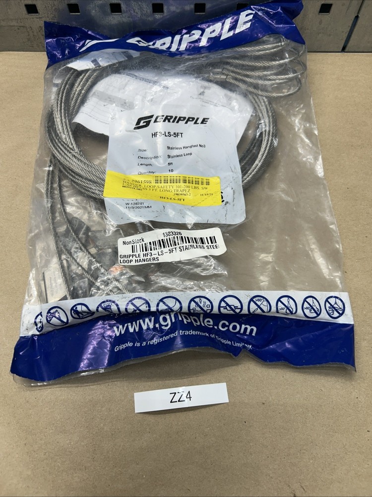 Gripple HF3-LS-5FT (10) S/S Loop Hangers In Sealed Bag Fast Shipping! + Warranty
