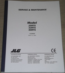 JLG 25RTS 33RTS 40RTS SCISSOR LIFT SERVICE SHOP REPAIR WORKSHOP MANUAL 3120826