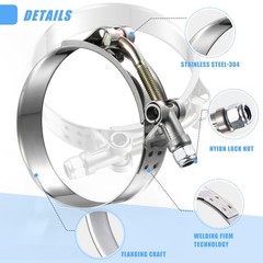 SEKSUALA 16Pack 1.75″ T Bolt Hose Clamps – 304 2.00 – 2.24 inches, 16pack