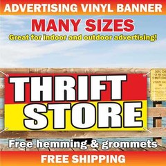 THIFT STORE Advertising Banner Vinyl Mesh Sign Resale Shop Clothes Furniture