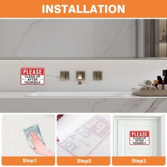 2PCS Be Considerate Clean up after Yourself Sign for Bathroom and Kitchenï¼ŒS…