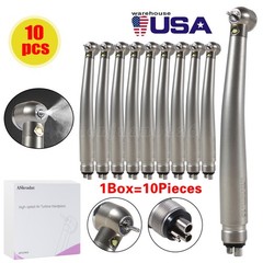 10 ASkeadnt NEW Dental High Speed HANDPIECES Fast Turbine Push Button 4-H
