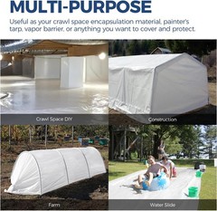 ALORAIR 1200sq.ft 6mil 12’x100′ Reinforced Vapor Barrier in Crawlspace