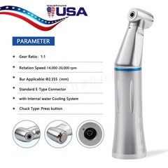 NSK Style Dental Inner Water Spray Push Button Contra Angle Low Speed Handpiece