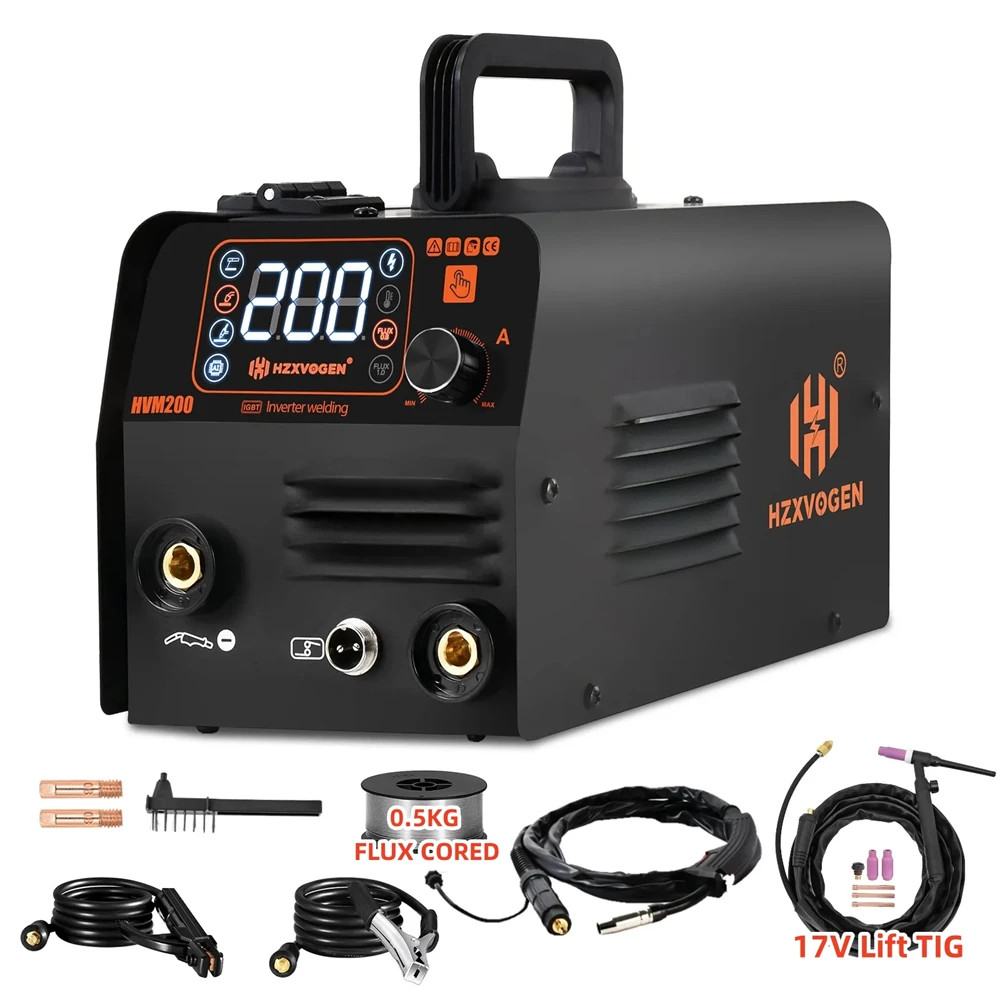 3 In1 HVM200 Semi-Automatic MMA Mig Welding Machine Inverter Welder Synergy Tool