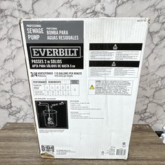 Everbilt Sewage Pump Submersible 3/4 HP 110 GPM Cast Iron 2in 115V