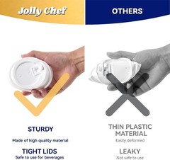 JOLLY CHEF 16oz Disposable Coffee Cups w/ Lids, Sleeves & Stirrers 100-Pack