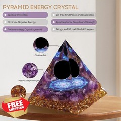 Hopeseed Orgone Pyramid Amethyst Obsidian