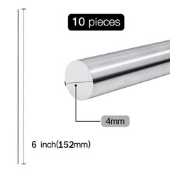 Feelers 6061 Aluminum Round Rod 5/32″(4mm) – 152mm (6″), 10 Pcs – Precision Soli