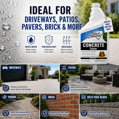 Concrete Sealer – Penetrating Water Repellent Sealer for Driveways, Patios, Pave