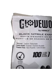 AMMEX Gloveworks GWBEN49100 Black Nitrile Gloves 6 Mil (Size-2XL)