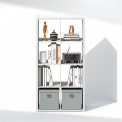 Pemberly Row 8-Cube Vinyl Record Media Storage Organizer in White