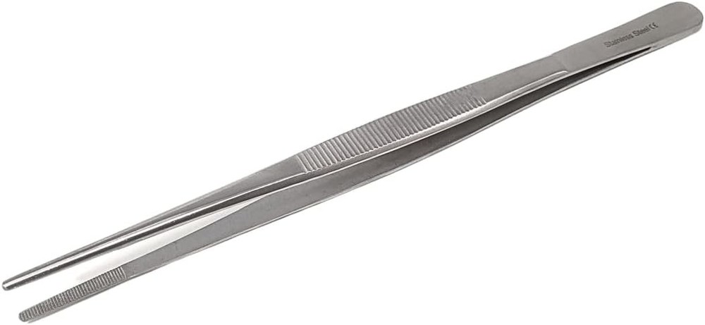 Blunt Serrated Tweezers Made of Stainless Steel Heat Resistant 8-inches