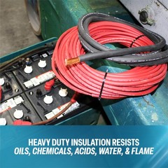 WELDING CABLE 6 AWG 30′ 15′ BLACK 15′ RED FT BATTERY USA NEW Gauge Copper Solar