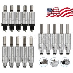 1-10 Dental Slow Low Speed Handpiece Air Motor E-type 4 Holes Micromotor