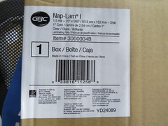 GBC Nap-Lam I 1.5 miL 25″ X 500′ Roll 1″ Core Clear Laminating Film (Case of 2)