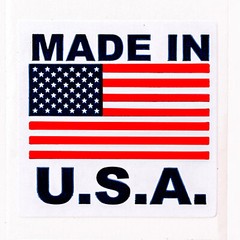 MADE IN USA Flag Pre-Printed Labels / Stickers ( 1″ x 1″) – 2 Rolls of 1000