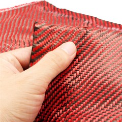 12″ x 5FT Twill Weave Carbon Fiber Fabric Cloth Resin Kit Black Red