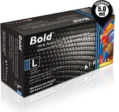 Supermax 73998 Aurelia Bold Nitrile Gloves Large Black Powder Free 100/Bx