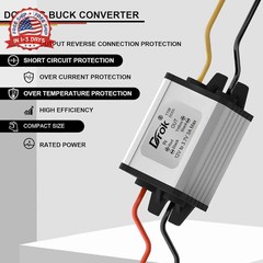 DROK 12v to 3.7v Buck Converter, DC 8-35V to 3.7V 3A 11W Voltage Regulator Board