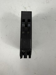 Square D QOT1515, TWIN, Tandem, 1 Pole, Dual 15 Amp Circuit Breaker, QO 15A