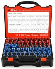 Nut and Bolt Thread Checker Kit 66Piece SAE Metric Thread Gauge Precision-Cut