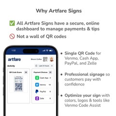 QR Code Payment Sign with Business Card Dispenser – Artfare Slim