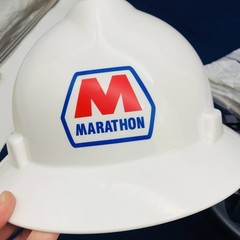 MSA 475369 Hard Hat V Gard White Ratchet Oil Oilfield Refinery Memorabilia