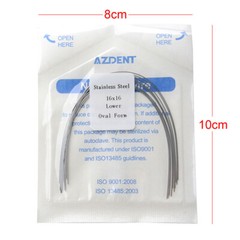 AZDENT Dental Orthodontic Stainless Steel Arch Wire Rectangular 10pcs/pack