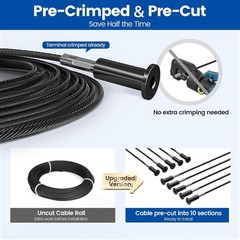 Muzata 4-8FT Black Cable Railing Kit 36″ Stair Post System Complete RC09 DIY