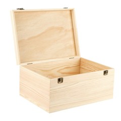 DAJAVE Unfinished Wooden Box 13.8×9.8×6.7Inch 13.8×9.8×6.7 inches,