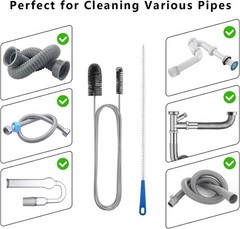 Double Ended Nylon Drain Brush (61″) & Sink Unblocker (17.7″) for Easy Cleaning