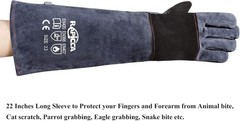 Durable 22in Leather Animal Handling Gloves – Puncture & Bite Resistant