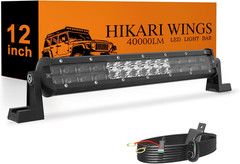 2026 New 12 Inch LED Light Bar, 40,000LM off Road, 40W Spot Flood Combo Beam, IP