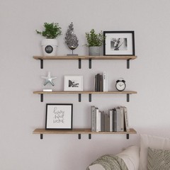 Rustic Farmhouse Wood Floating Shelves Wall Mounted Storage Display Organizer
