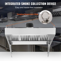 VEVOR 5’FT Commercial Exhaust Hood Food Truck Concession Trailer Hood