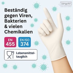 Bingold Disposable Gloves Latex 50PLUS, Natural S Cardboard Cleaning Gloves Gloves