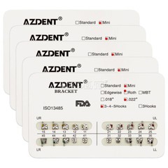 AZDENT Dental Orthodontic Brackets Braces Metal Mini Roth.022 Hooks 345 USA