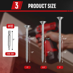 #10X3 Inch 304 Stainless Steel Deck Screws 150 PCS – Corrosion-Resistant Outdoor