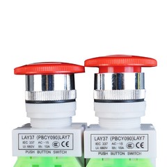 1NC+NO 22mm Emergency Stop Push Button Switch Red Mushroom Equipment e Stop Shut